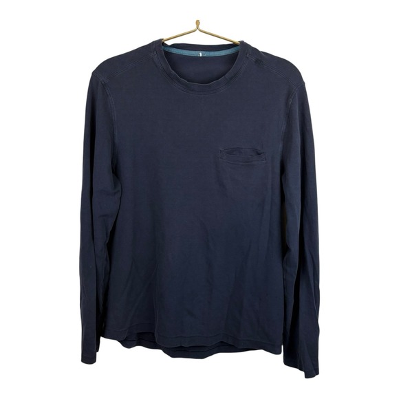 Lululemon Men's Blue Navy Pocket Long Sleeve Tee Shirt Size M? - Picture 1 of 7